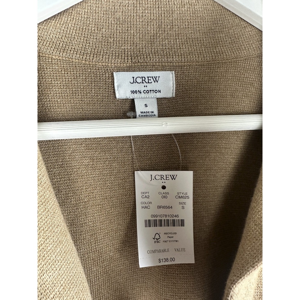 New J.Crew Factory Schoolboy Sweater Blazer Heather Acorn Brown Small Stretch - Picture 6 of 11